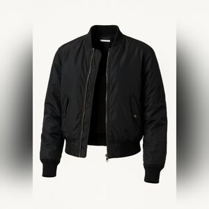 Altard State Women's Black Bomber Jacket Puff Sleek Soft Inside NWT L Large